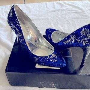 Flip Sequin blue and silver pumps from Colin Stuart size 11 in box! So hot!!!